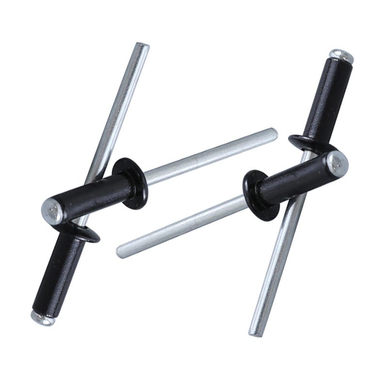 Maozaa 100 PCS 3/16"" x 1/2"" Aluminum Blind Rivets, 4.8 x 12mm Pop Rivets, Black - Image 1